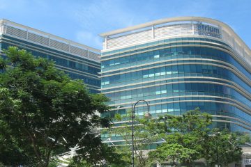 Temasek Headquarters building with trees