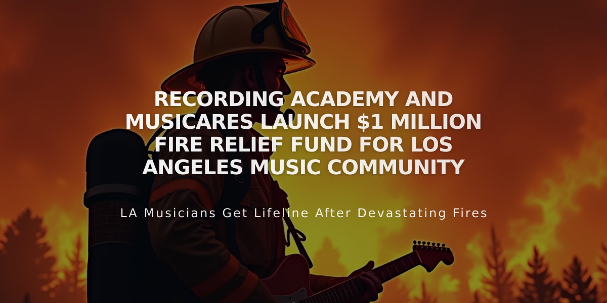 Recording Academy and MusiCares Launch $1 Million Fire Relief Fund for Los Angeles Music Community