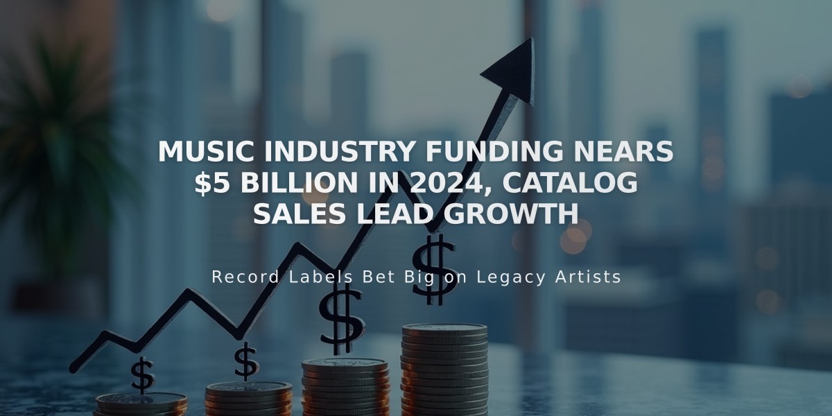 Music Industry Funding Nears $5 Billion in 2024, Catalog Sales Lead Growth