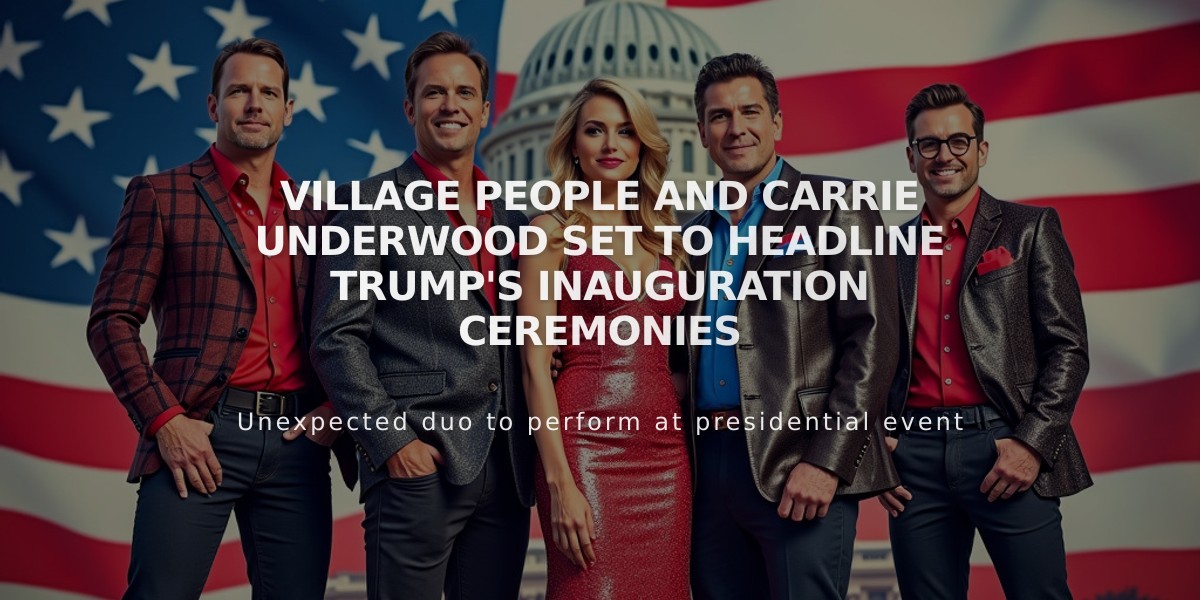 Village People and Carrie Underwood Set to Headline Trump's Inauguration Ceremonies