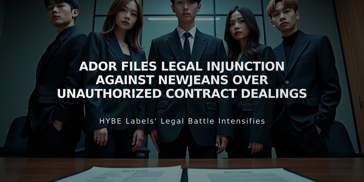 Ador Files Legal Injunction Against NewJeans Over Unauthorized Contract Dealings