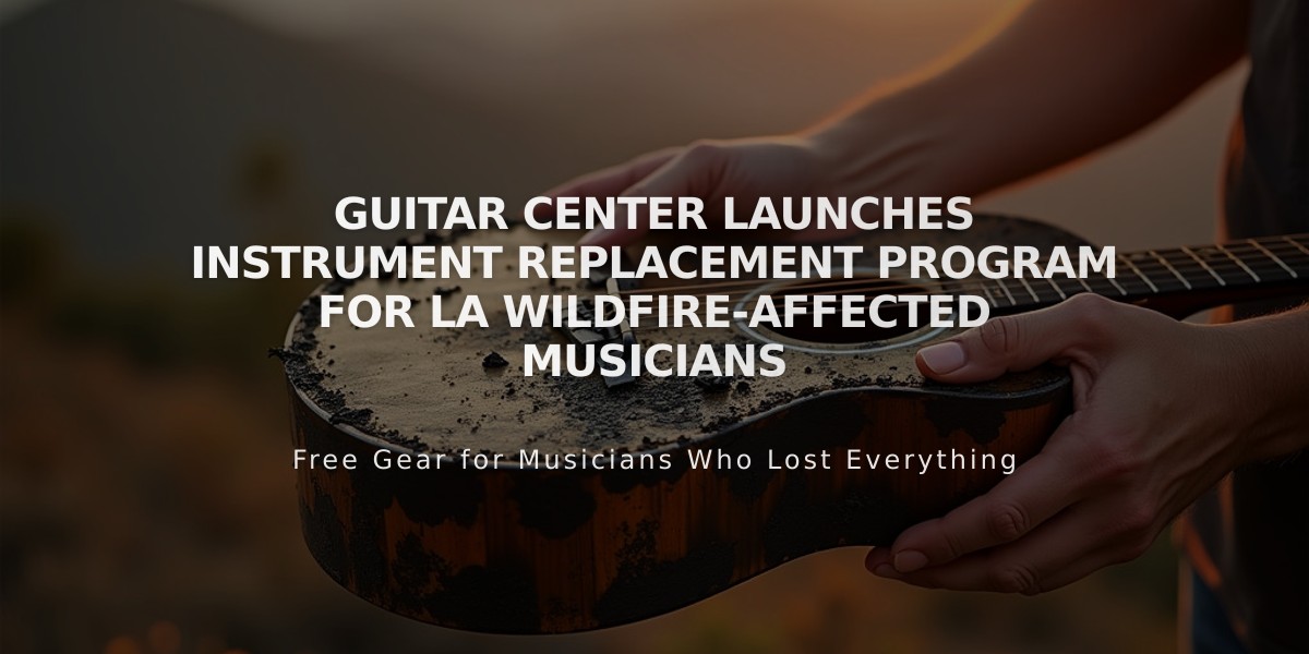 Guitar Center Launches Instrument Replacement Program for LA Wildfire-Affected Musicians