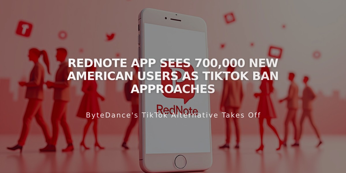 RedNote App Sees 700,000 New American Users as TikTok Ban Approaches