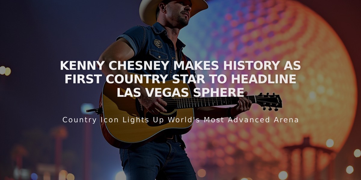 Kenny Chesney Makes History as First Country Star to Headline Las Vegas Sphere