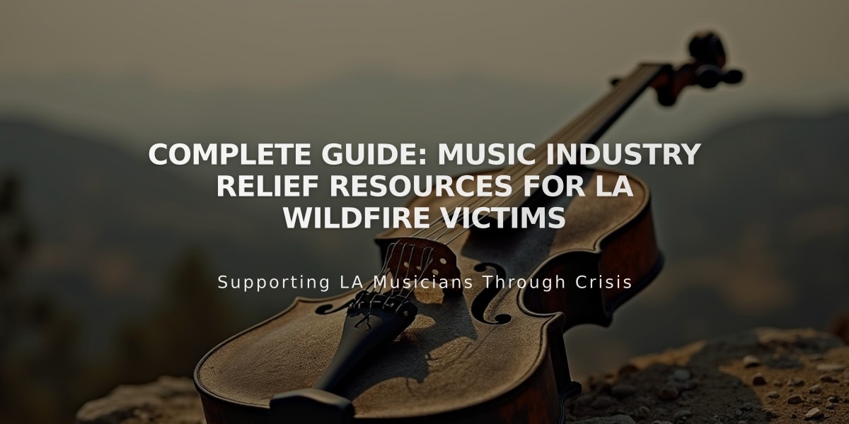 Complete Guide: Music Industry Relief Resources for LA Wildfire Victims