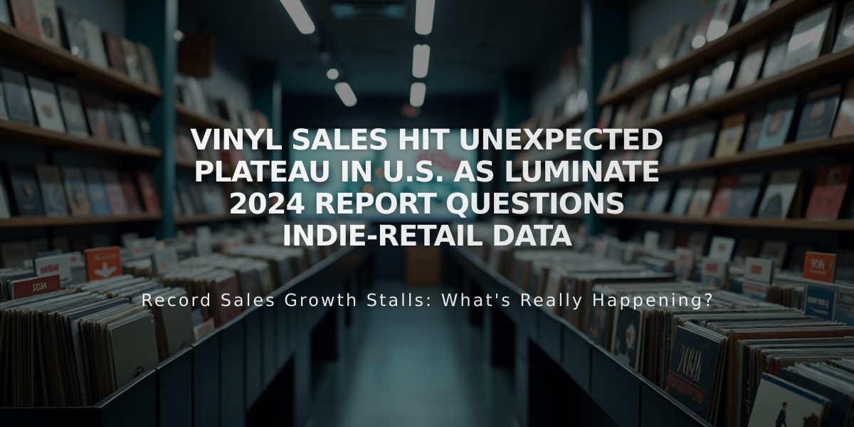 Vinyl Sales Hit Unexpected Plateau in U.S. as Luminate 2024 Report Questions Indie-Retail Data