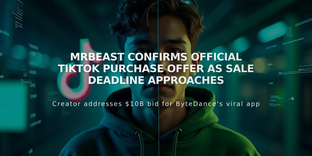 MrBeast Confirms Official TikTok Purchase Offer as Sale Deadline Approaches