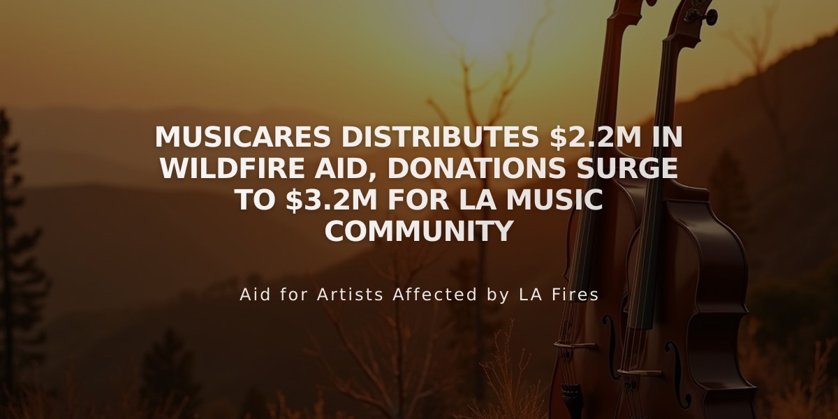 MusiCares Distributes $2.2M in Wildfire Aid, Donations Surge to $3.2M for LA Music Community