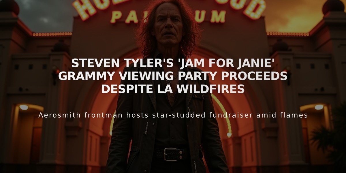 Steven Tyler's 'Jam for Janie' Grammy Viewing Party Proceeds Despite LA Wildfires