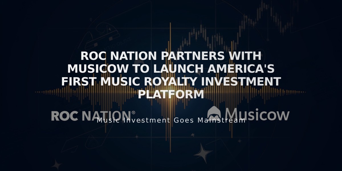 Roc Nation Partners With Musicow to Launch America's First Music Royalty Investment Platform