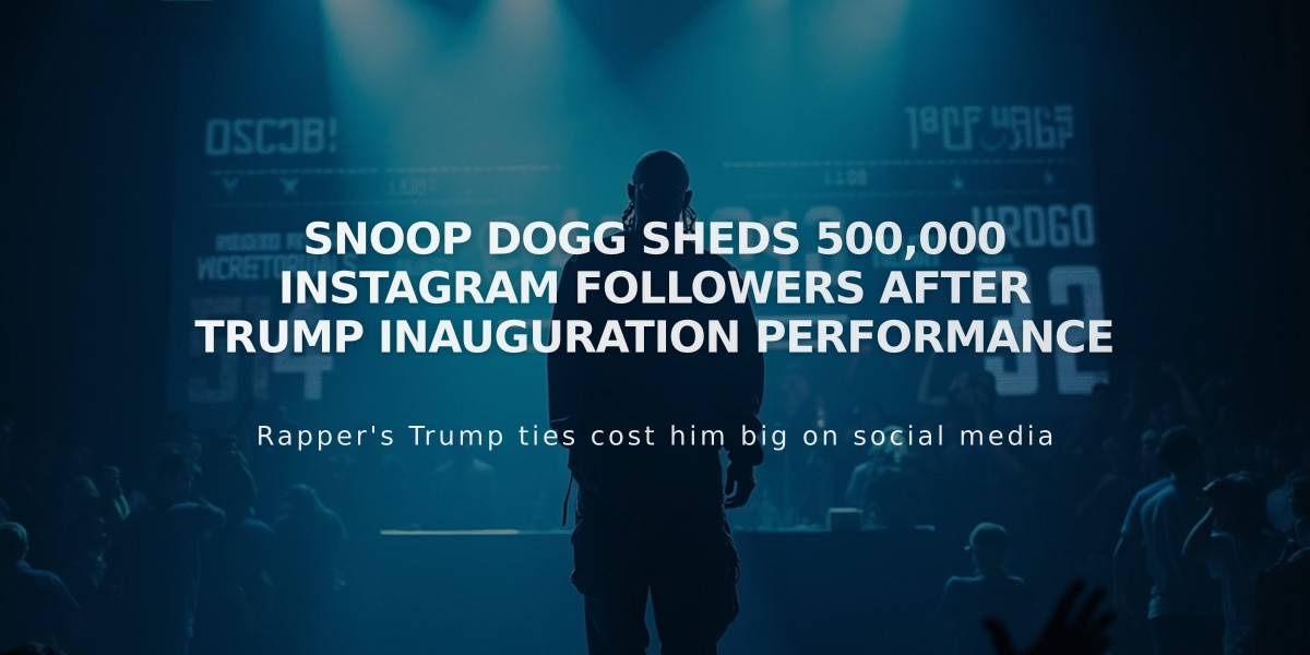 Snoop Dogg Sheds 500,000 Instagram Followers After Trump Inauguration Performance