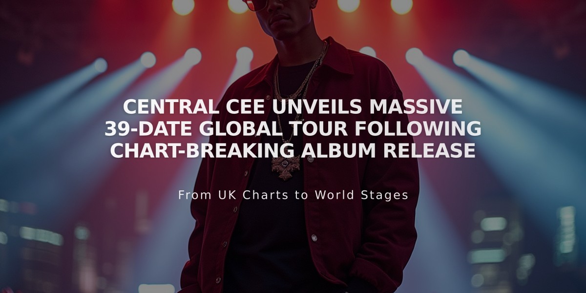 Central Cee Unveils Massive 39-Date Global Tour Following Chart-Breaking Album Release