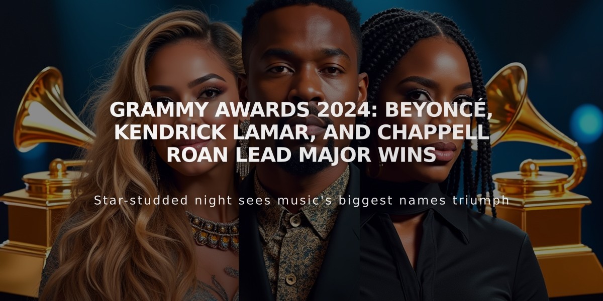 Grammy Awards 2024: Beyoncé, Kendrick Lamar, and Chappell Roan Lead Major Wins