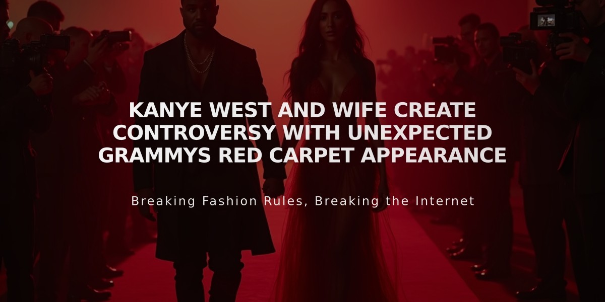 Kanye West and Wife Create Controversy with Unexpected Grammys Red Carpet Appearance