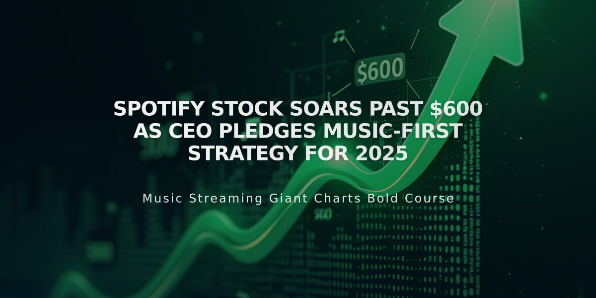 Spotify Stock Soars Past $600 as CEO Pledges Music-First Strategy for 2025