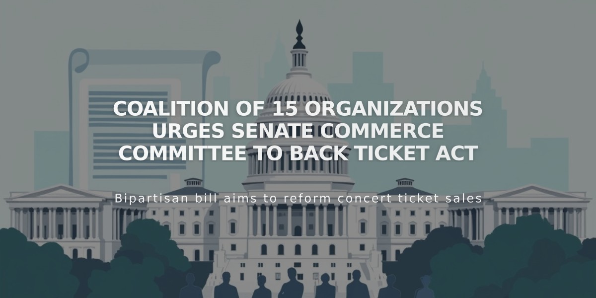 Coalition of 15 Organizations Urges Senate Commerce Committee to Back TICKET Act