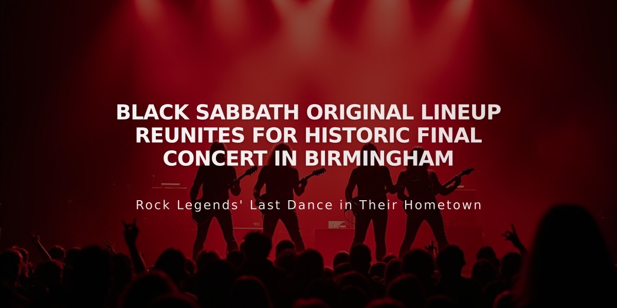 Black Sabbath Original Lineup Reunites for Historic Final Concert in Birmingham