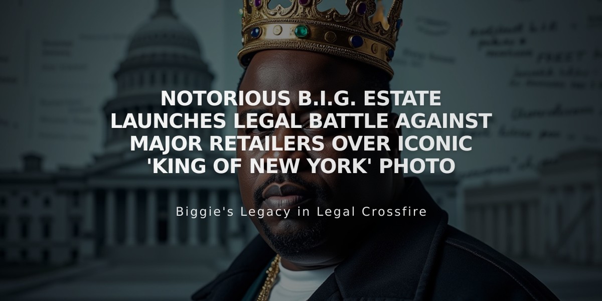 Notorious B.I.G. Estate Launches Legal Battle Against Major Retailers Over Iconic 'King of New York' Photo