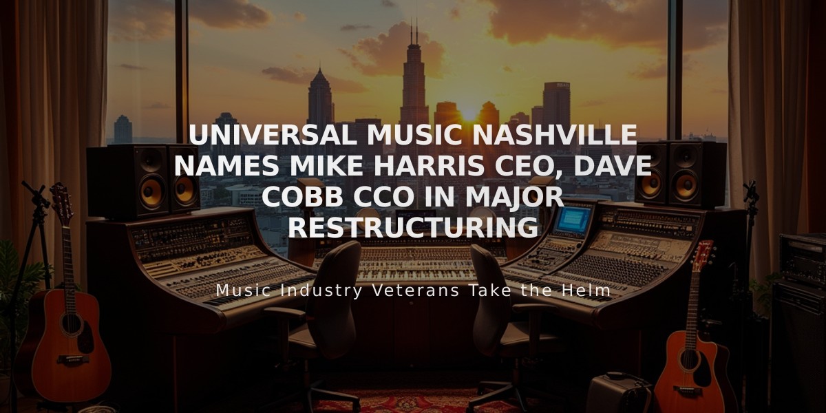 Universal Music Nashville Names Mike Harris CEO, Dave Cobb CCO in Major Restructuring