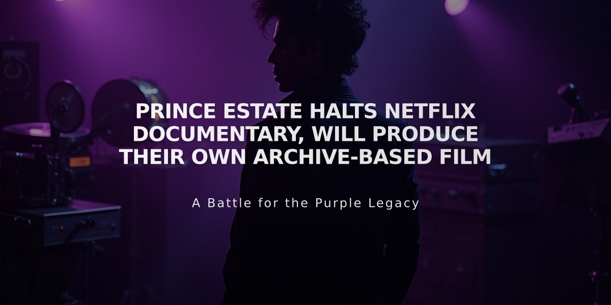 Prince Estate Halts Netflix Documentary, Will Produce Their Own Archive-Based Film