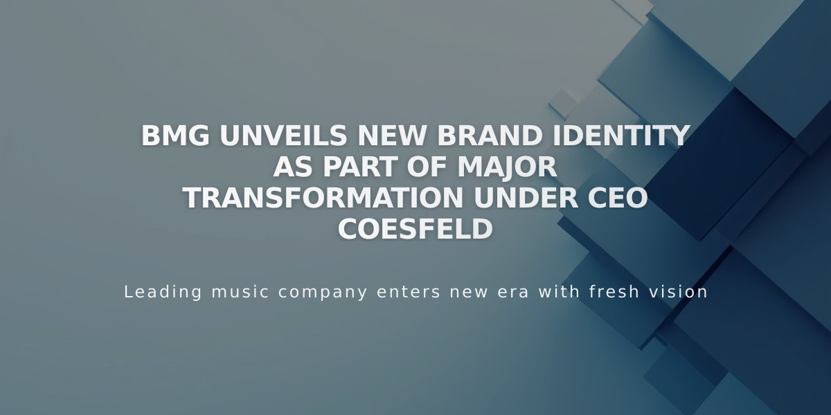 BMG Unveils New Brand Identity as Part of Major Transformation Under CEO Coesfeld