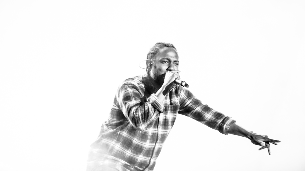 Kendrick Lamar in red plaid