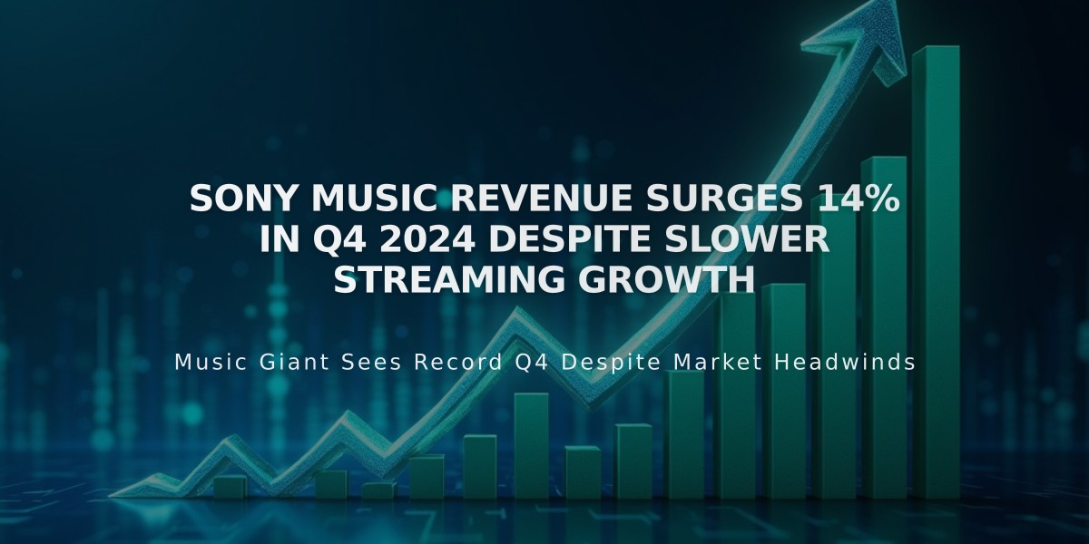 Sony Music Revenue Surges 14% in Q4 2024 Despite Slower Streaming Growth