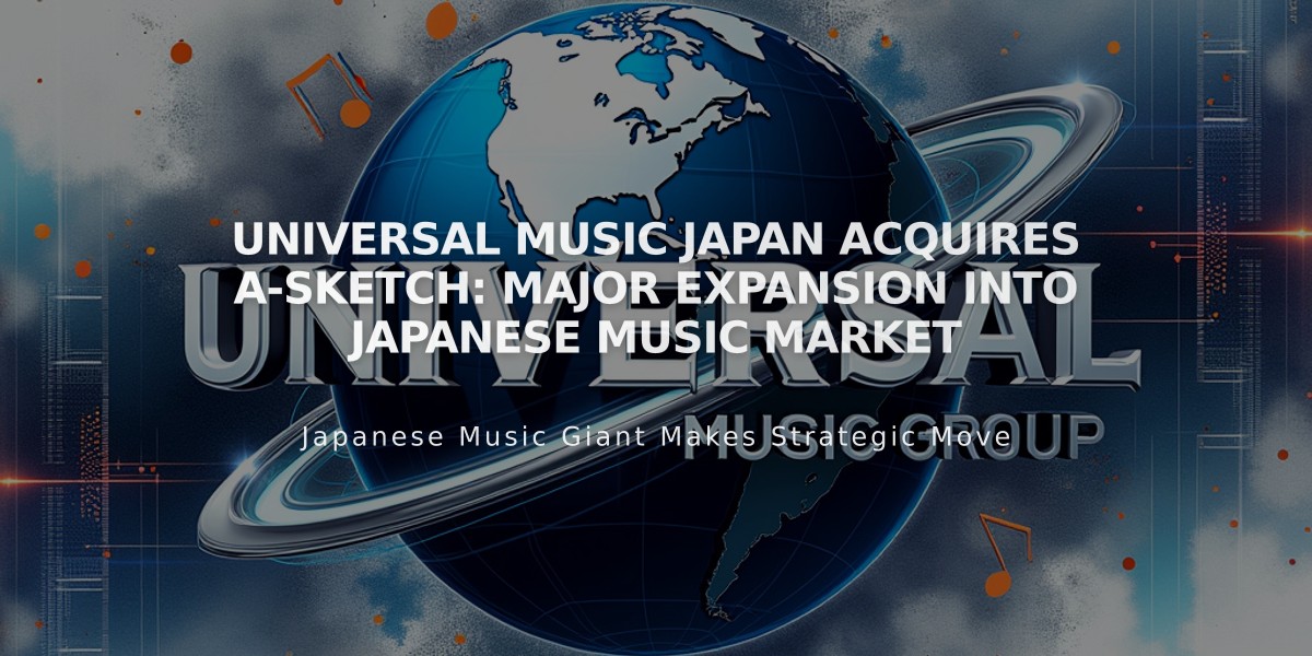 Universal Music Japan Acquires A-Sketch: Major Expansion into Japanese Music Market