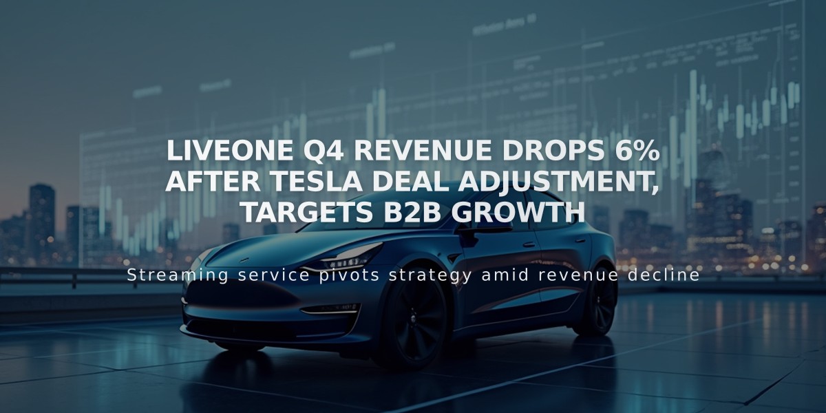 LiveOne Q4 Revenue Drops 6% After Tesla Deal Adjustment, Targets B2B Growth