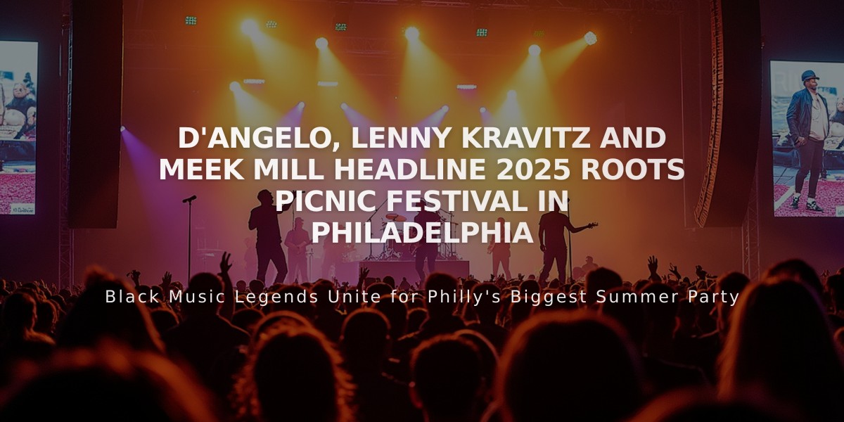 D'Angelo, Lenny Kravitz and Meek Mill Headline 2025 Roots Picnic Festival in Philadelphia