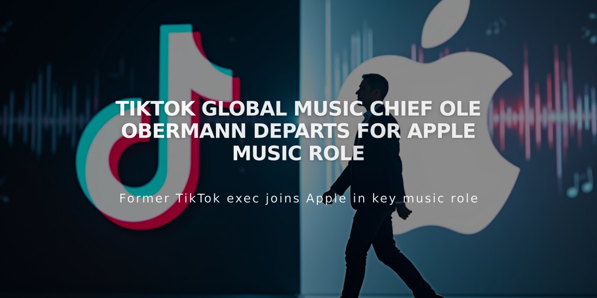 TikTok Global Music Chief Ole Obermann Departs for Apple Music Role