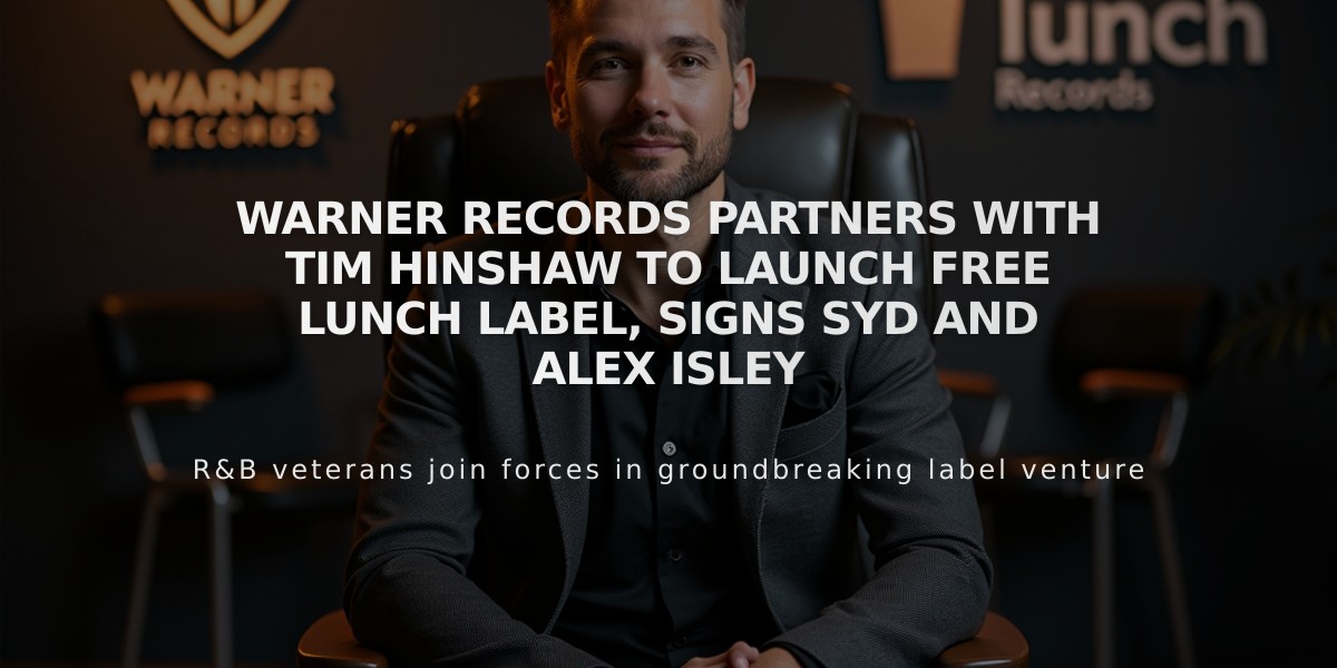 Warner Records Partners with Tim Hinshaw to Launch Free Lunch Label, Signs Syd and Alex Isley