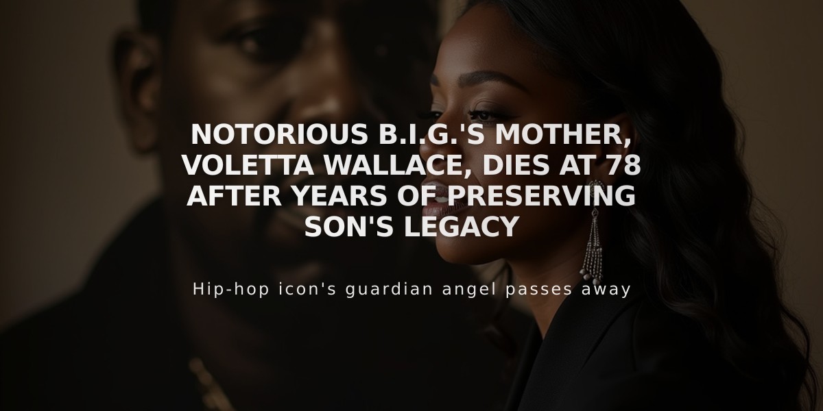 Notorious B.I.G.'s Mother, Voletta Wallace, Dies at 78 After Years of Preserving Son's Legacy