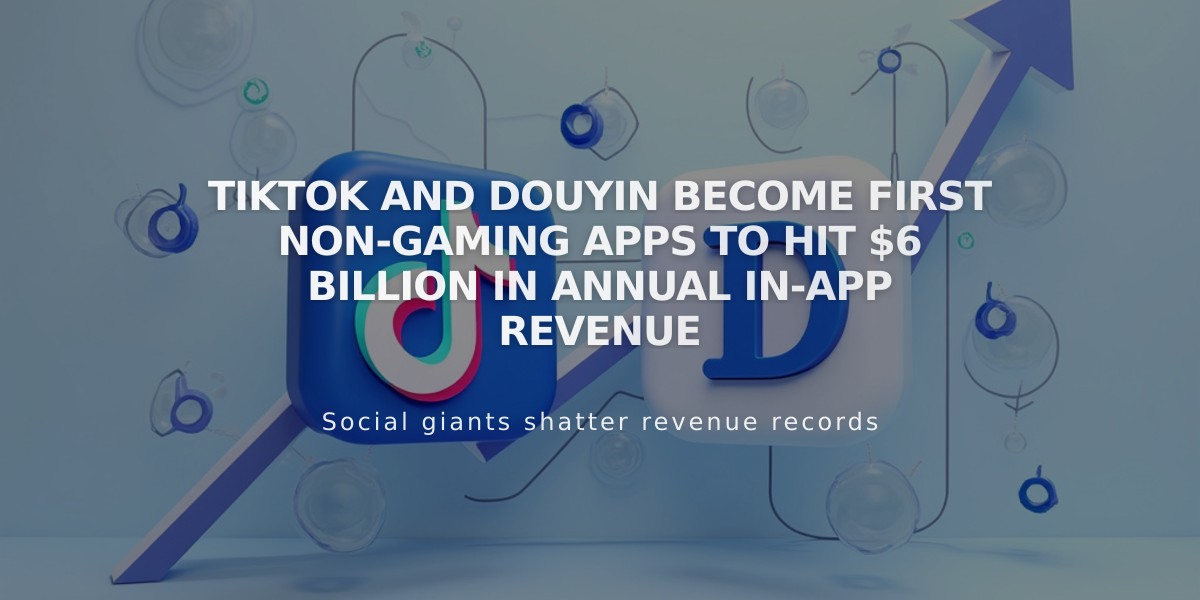 TikTok and Douyin Become First Non-Gaming Apps to Hit $6 Billion in Annual In-App Revenue