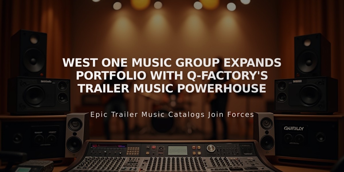 West One Music Group Expands Portfolio with Q-Factory's Trailer Music Powerhouse