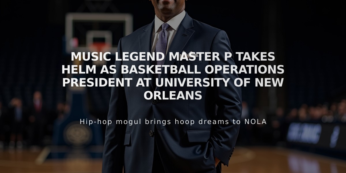 Music Legend Master P Takes Helm as Basketball Operations President at University of New Orleans