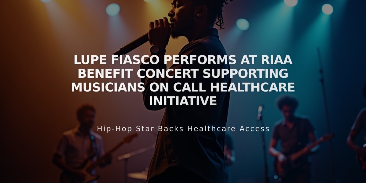 Lupe Fiasco Performs at RIAA Benefit Concert Supporting Musicians On Call Healthcare Initiative