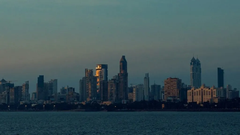 Mumbai skyline at sunset