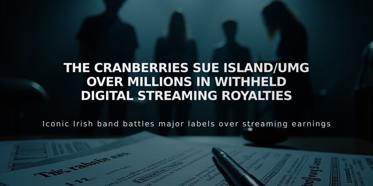 The Cranberries Sue Island/UMG Over Millions in Withheld Digital Streaming Royalties