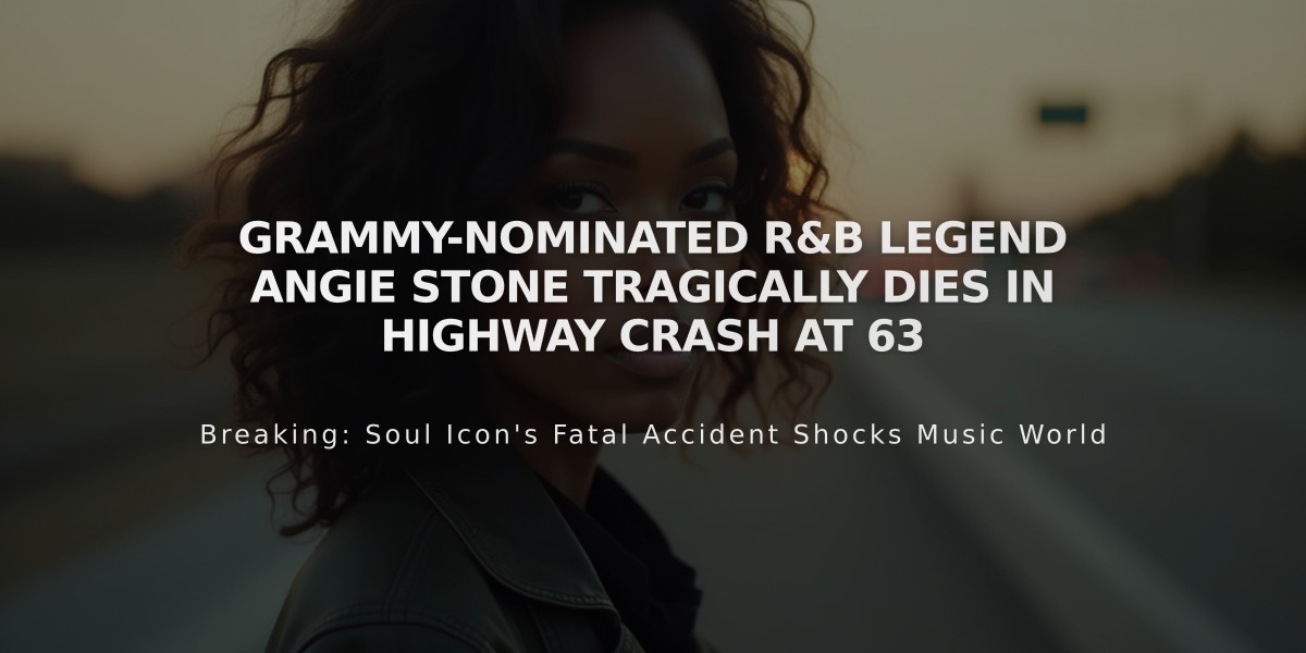 Grammy-Nominated R&B Legend Angie Stone Tragically Dies in Highway Crash at 63