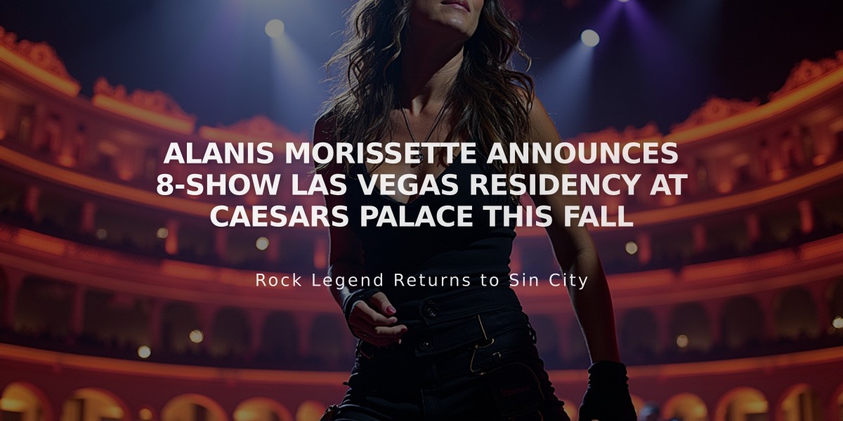 Alanis Morissette Announces 8-Show Las Vegas Residency at Caesars Palace This Fall