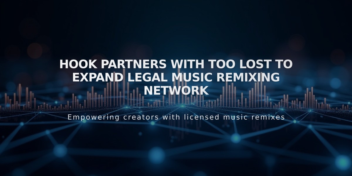 Hook Partners with Too Lost to Expand Legal Music Remixing Network