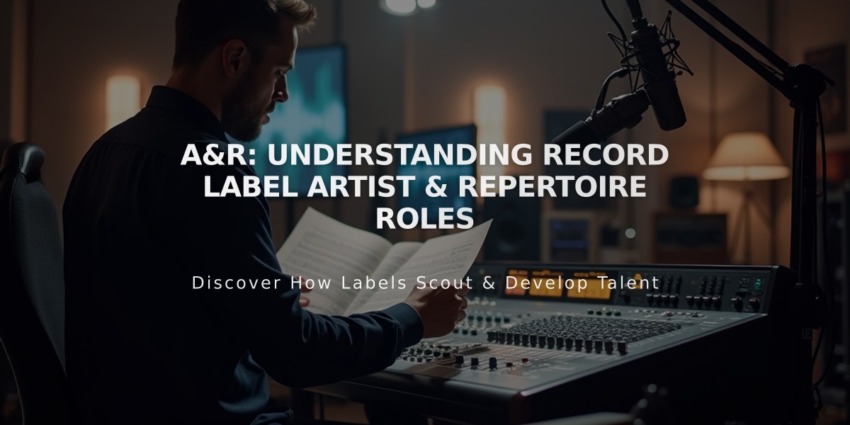 A&R: Understanding Record Label Artist & Repertoire Roles