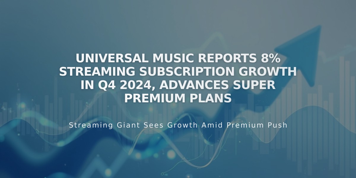 Universal Music Reports 8% Streaming Subscription Growth in Q4 2024, Advances Super Premium Plans